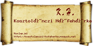 Kosztolánczi Hófehérke névjegykártya